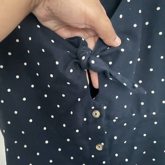 🚨LAST CHANCE🚨Abercrombie & Fitch Navy Blue Polk a Dot Dress - Picture 3 of 5